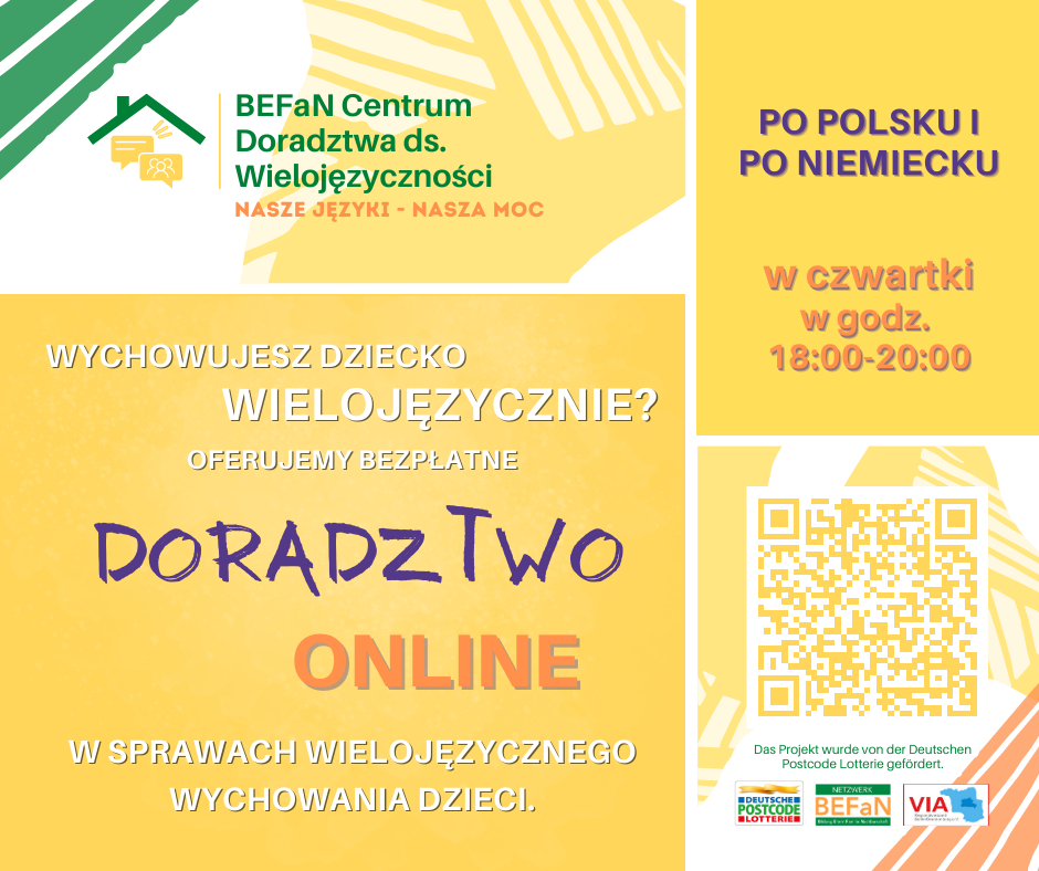 Banner Beratung zur mehrsprachigen Erziehung von Kindern auf Polnisch und Deutsch - BEFaN Beratungszentrum für Mehrsprachigkeit