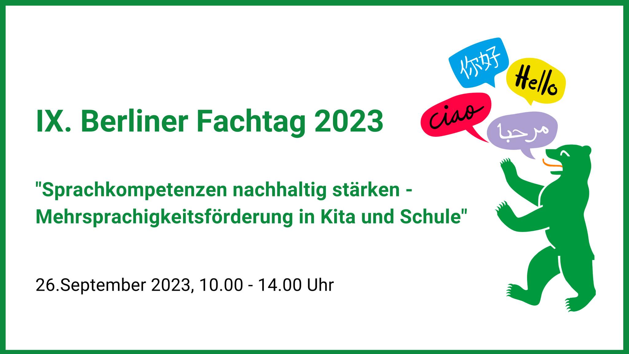 IX. Berliner Fachtag Mehrsprachigkeit 2023